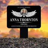 Custom Photo Angel Wings Heart Memorial Sign Temporary Grave Marker With Photo Outdoor Memorial Sign Sympathy Plaque