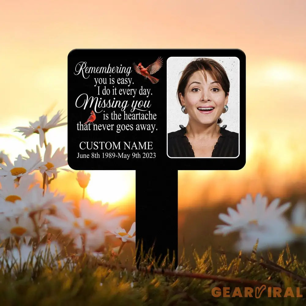Custom Photo Grave Marker Temporary Grave Marker With Photo Outdoor Memorial Plaque Sympathy Plaque Remembrance Plaque