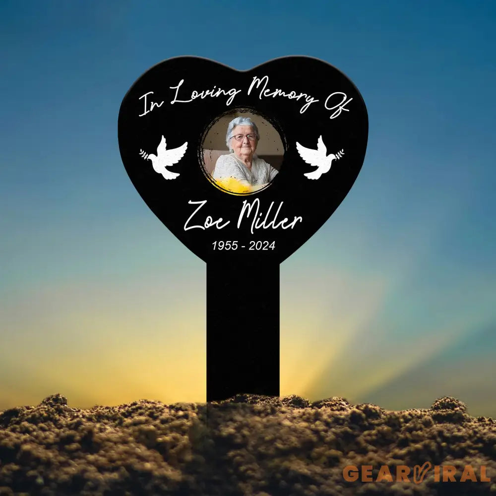 Custom Photo Heart Grave Marker Temporary Grave Marker With Photo Outdoor Memorial Plaque Sympathy Plaque Remembrance