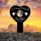 Custom Photo Heart Grave Marker Temporary Grave Marker With Photo Outdoor Memorial Plaque Sympathy Plaque Remembrance