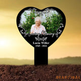 Custom Photo Memorial Heart Stake Temporary Grave Marker With Photo Outdoor Memorial Plaque Sympathy Plaque Remembrance