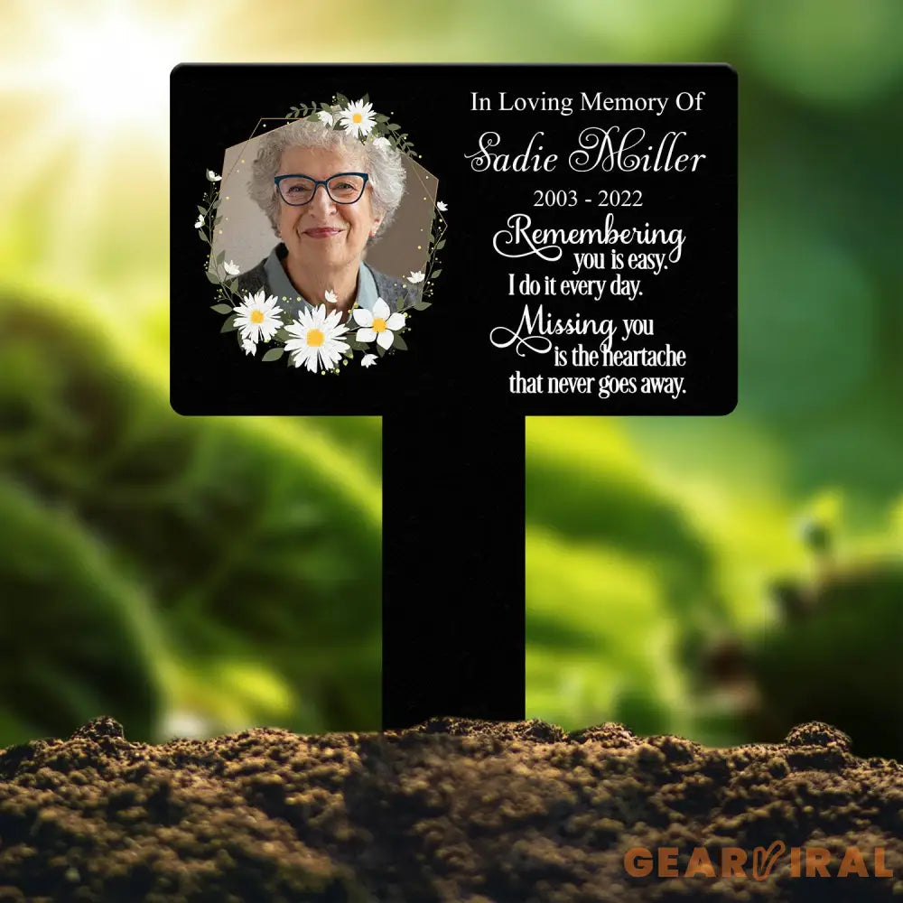 Custom Photo Memorial Plaque Stake Temporary Grave Marker With Photo Outdoor Memorial Plaque Sympathy Plaque