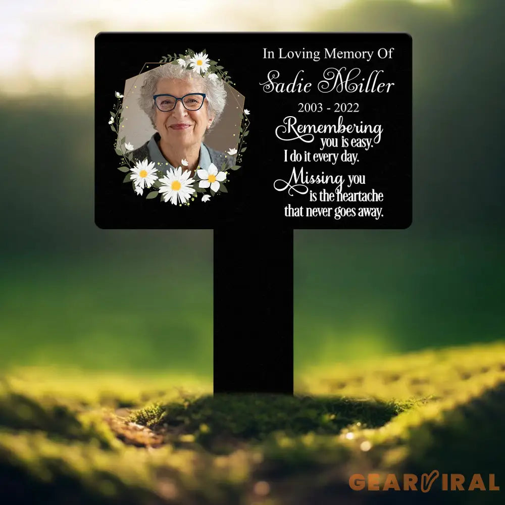 Custom Photo Memorial Plaque Stake Temporary Grave Marker With Photo Outdoor Memorial Plaque Sympathy Plaque