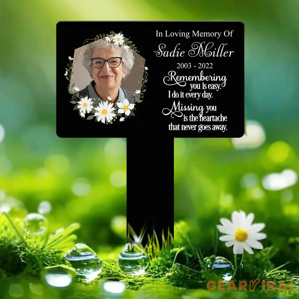 Custom Photo Memorial Plaque Stake Temporary Grave Marker With Photo Outdoor Memorial Plaque Sympathy Plaque