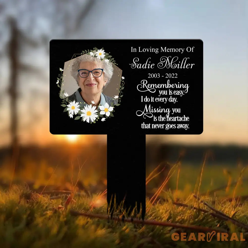 Custom Photo Memorial Plaque Stake Temporary Grave Marker With Photo Outdoor Memorial Plaque Sympathy Plaque