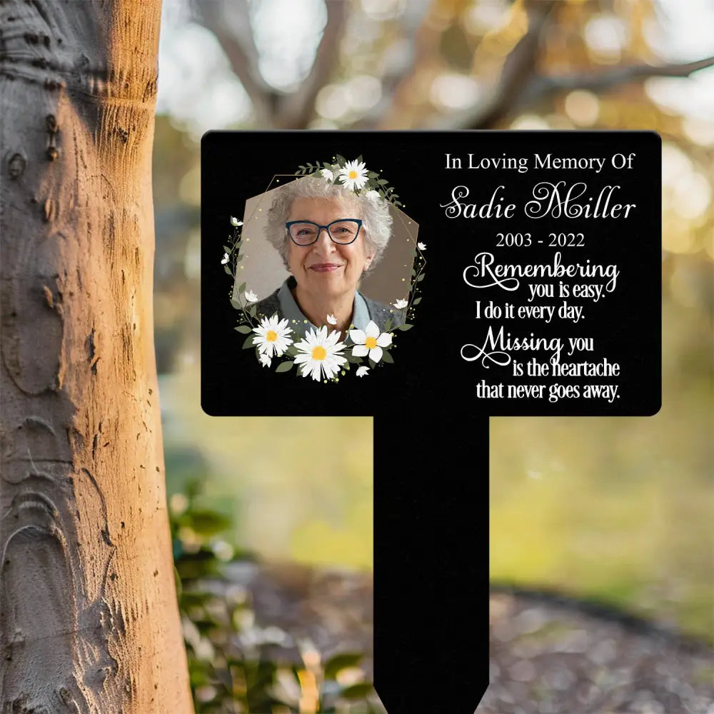 Custom Photo Memorial Plaque Stake Temporary Grave Marker With Photo Outdoor Memorial Plaque Sympathy Plaque