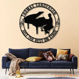 Custom Piano Player Name Metal Sign Personalized Musician Wall Decor Music Entertainer Gift Piano Artist Wall Hanging