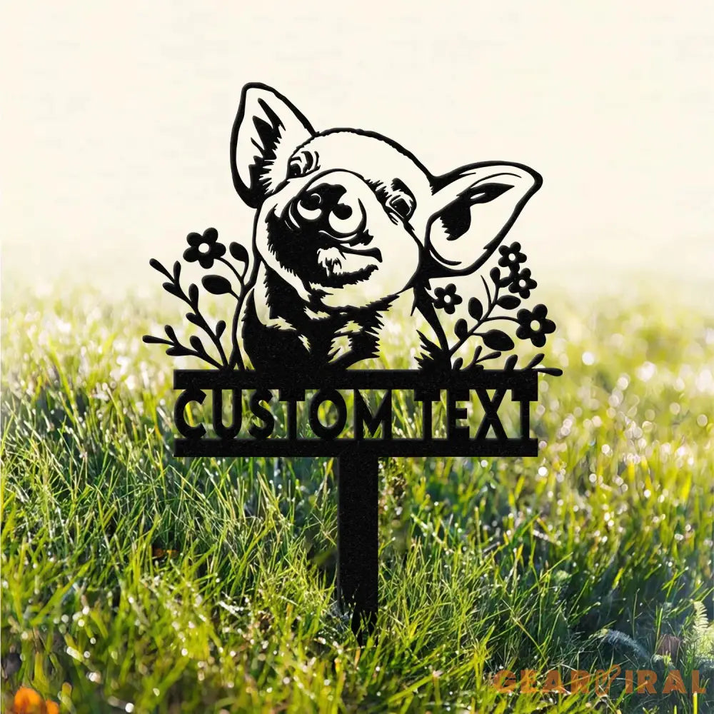 Custom Pig Metal Sign with Stake Personalized Pig Farm Sign,Pig Stake Sign Metal Pig Farmhouse Decor Farmer Gift Farm