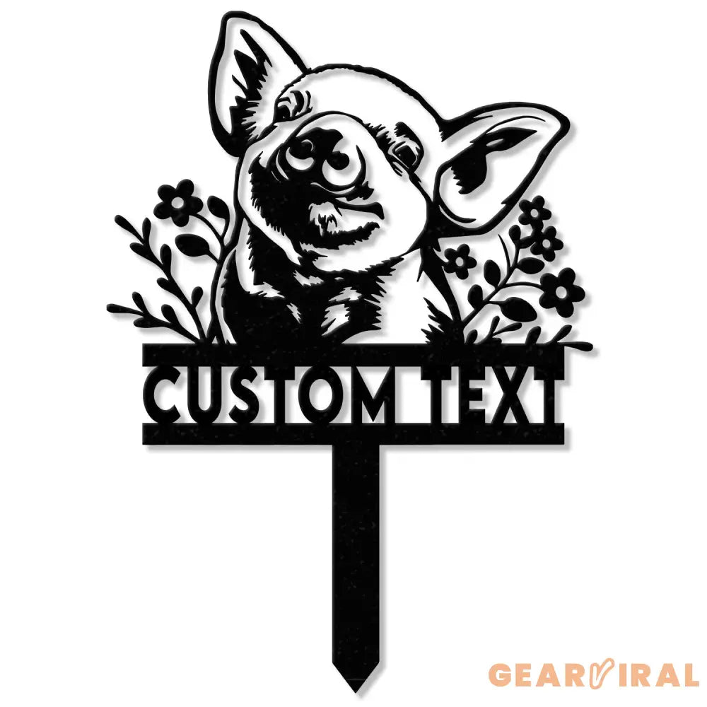 Custom Pig Metal Sign with Stake Personalized Pig Farm Sign,Pig Stake Sign Metal Pig Farmhouse Decor Farmer Gift Farm