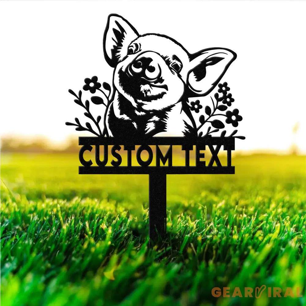 Custom Pig Metal Sign with Stake Personalized Pig Farm Sign,Pig Stake Sign Metal Pig Farmhouse Decor Farmer Gift Farm