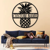Custom Pineapple Metal Welcome Sign with Led Lights- Personalized Door Hanger - Home and Backyard Decor - Perfect