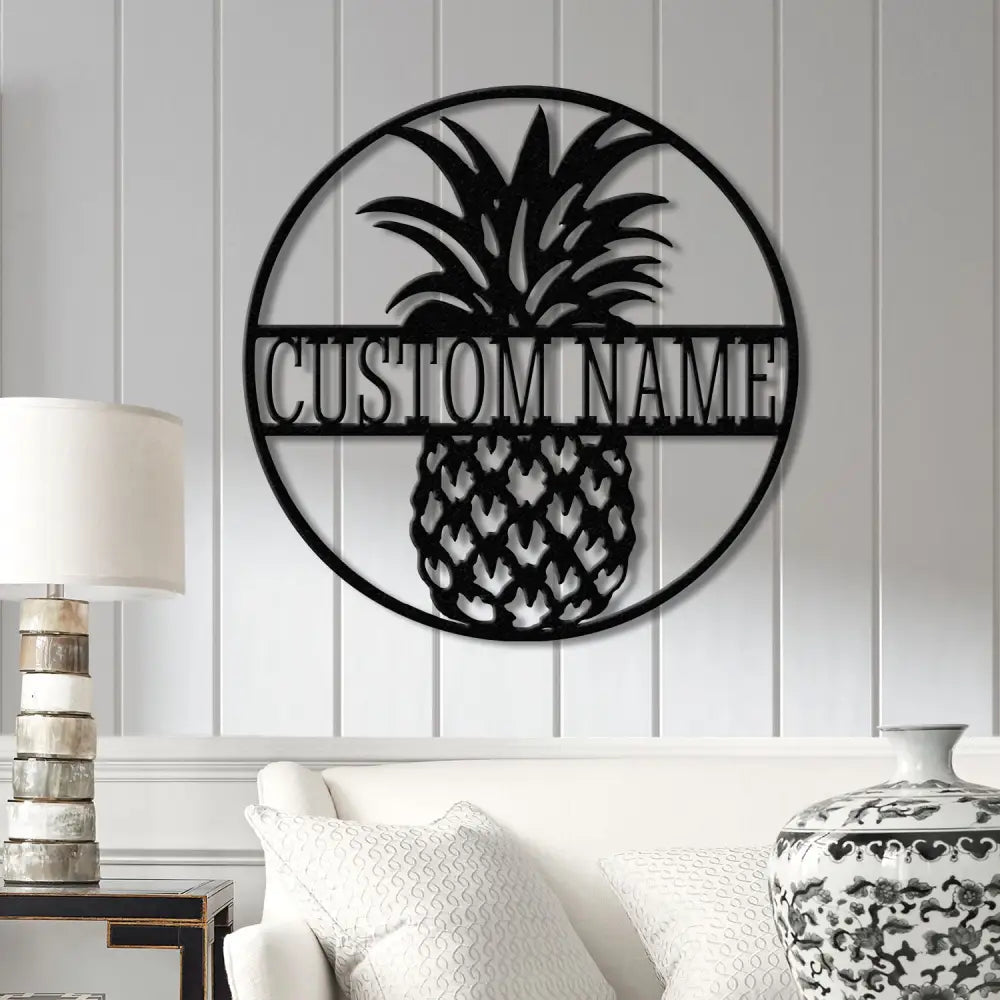 Custom Pineapple Metal Welcome Sign with Led Lights- Personalized Door Hanger - Home and Backyard Decor - Perfect