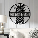 Custom Pineapple Metal Welcome Sign with Led Lights- Personalized Door Hanger - Home and Backyard Decor - Perfect