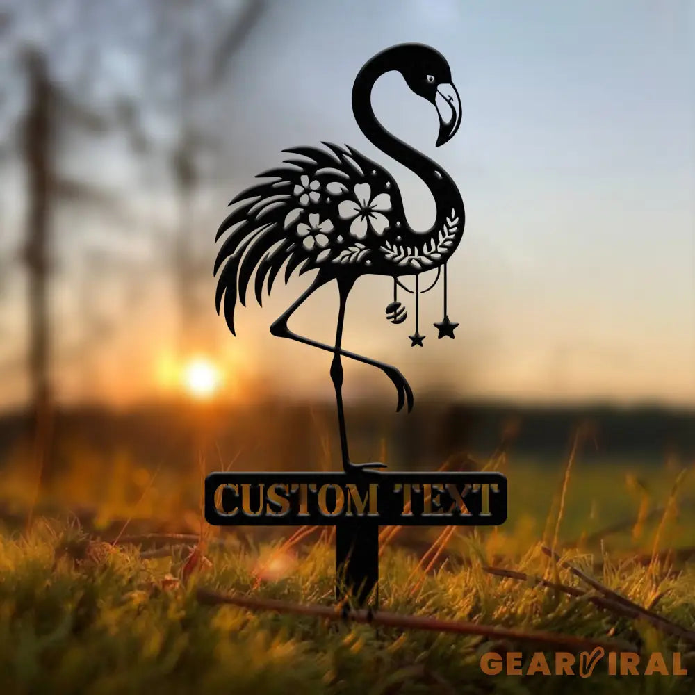 Custom Pink Flamingo Yard Stake Personalized Flamingo Metal Sign Pool Sign Flamingo Decor Garden Decor Beach House