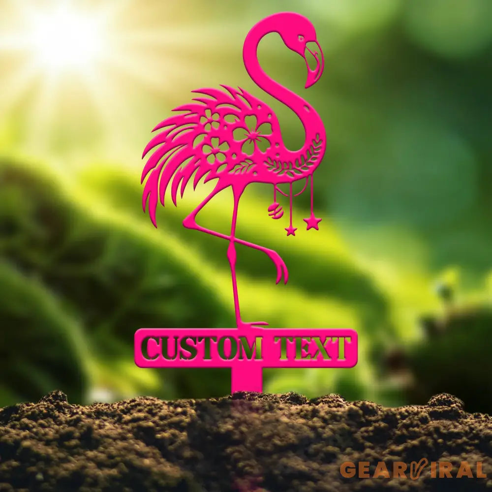 Custom Pink Flamingo Yard Stake Personalized Flamingo Metal Sign Pool Sign Flamingo Decor Garden Decor Beach House