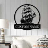 Custom Pirate Ship Metal Wall Sign with Led Light Personalized Pirate Ship Wall Decor Pirate Ship Lover Gift Gift for