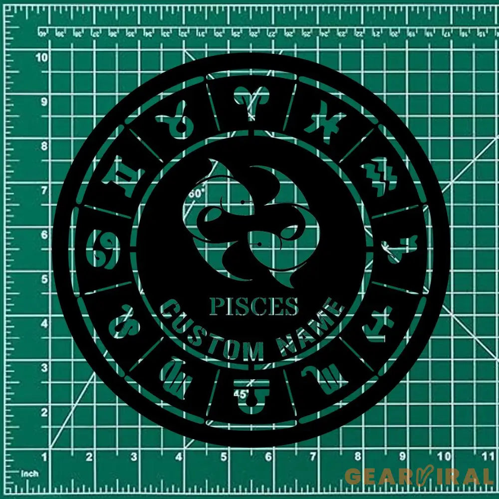 Custom Pisces Zodiac Metal Wall Art Personalized Pisces Zodiac Name Sign Decoration For Room Horoscope Home Decor