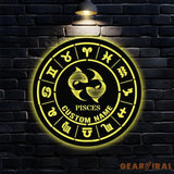 Custom Pisces Zodiac Metal Wall Art Personalized Pisces Zodiac Name Sign Decoration For Room Horoscope Home Decor