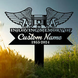 Custom Piston with Angel Wings Memorial Plaque Stake Personalized Mechanic Engineer Tools Memorial Stake Sympathy Sign