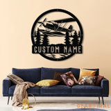 Custom Plane with Floats LED Metal Sign Personalized Aircraft Mechanic Gift Pilot Name Wall Hanging Unique Aviation