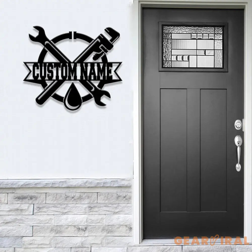 Custom Plumbing Metal Sign LED Light Personalized Plumber Monogram Metal Sign Plumber Gifts Plumber Name Sign Repair