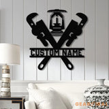 Custom Plumbing Metal Wall Art with LED Light Personalized Plumber Name Sign Home Decor for Repair Services Christmas