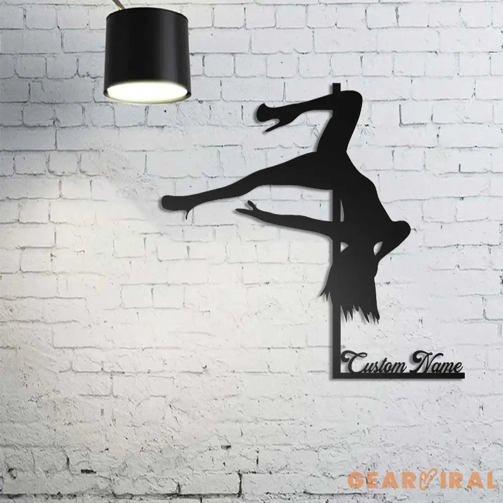 Custom Pole Dance Wall Art with LED Lights - Pole Dance Decor - Pole Dancer Metal Sign - Dancing Room Decor | GearViral