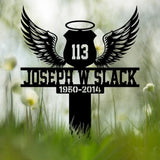 Custom Police Officer Memorial Plaque Stake oliceman Sympathy Grave Marker Police Badge with Wings Police Grave Stake