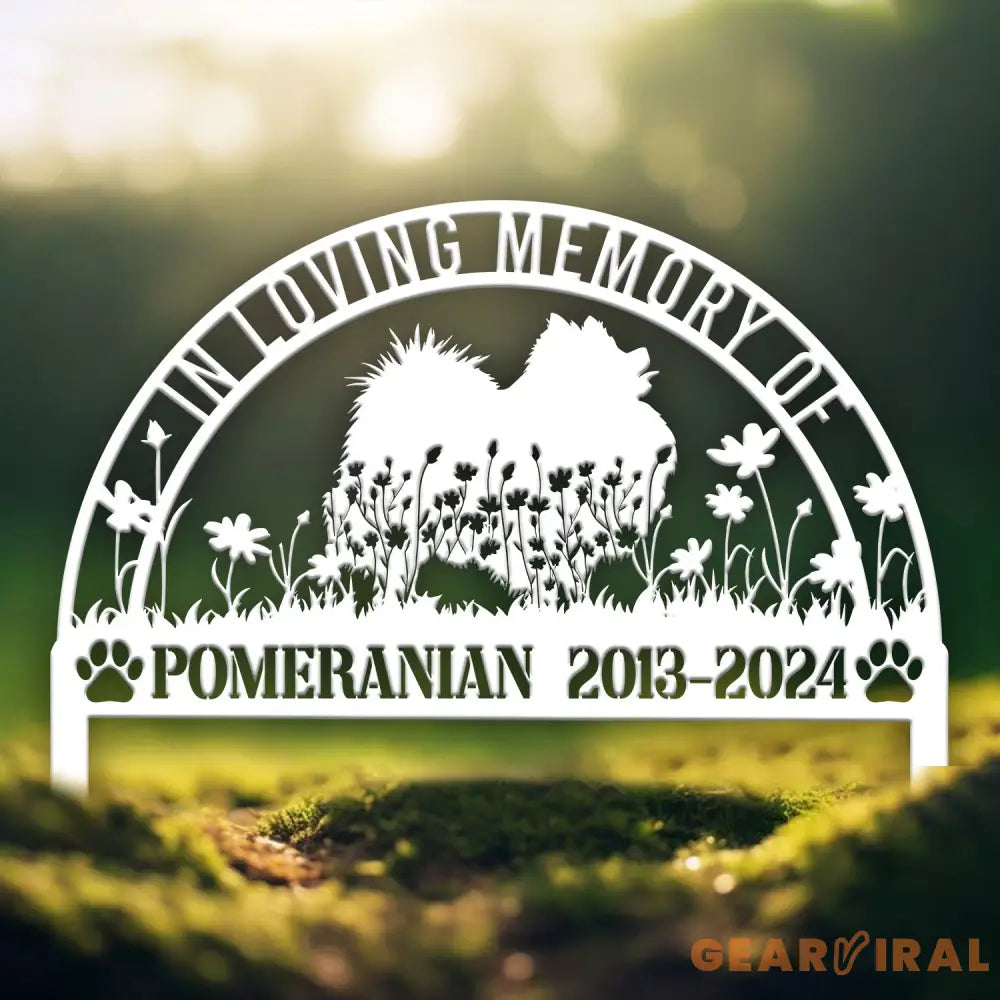 Custom Pomeranian Memorial Metal Stake - Personalized Pet Grave Marker Remembrance Sign Sympathy Gift Pomeranian Loss