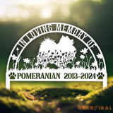 Custom Pomeranian Memorial Metal Stake - Personalized Pet Grave Marker Remembrance Sign Sympathy Gift Pomeranian Loss