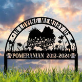 Custom Pomeranian Memorial Metal Stake - Personalized Pet Grave Marker Remembrance Sign Sympathy Gift Pomeranian Loss