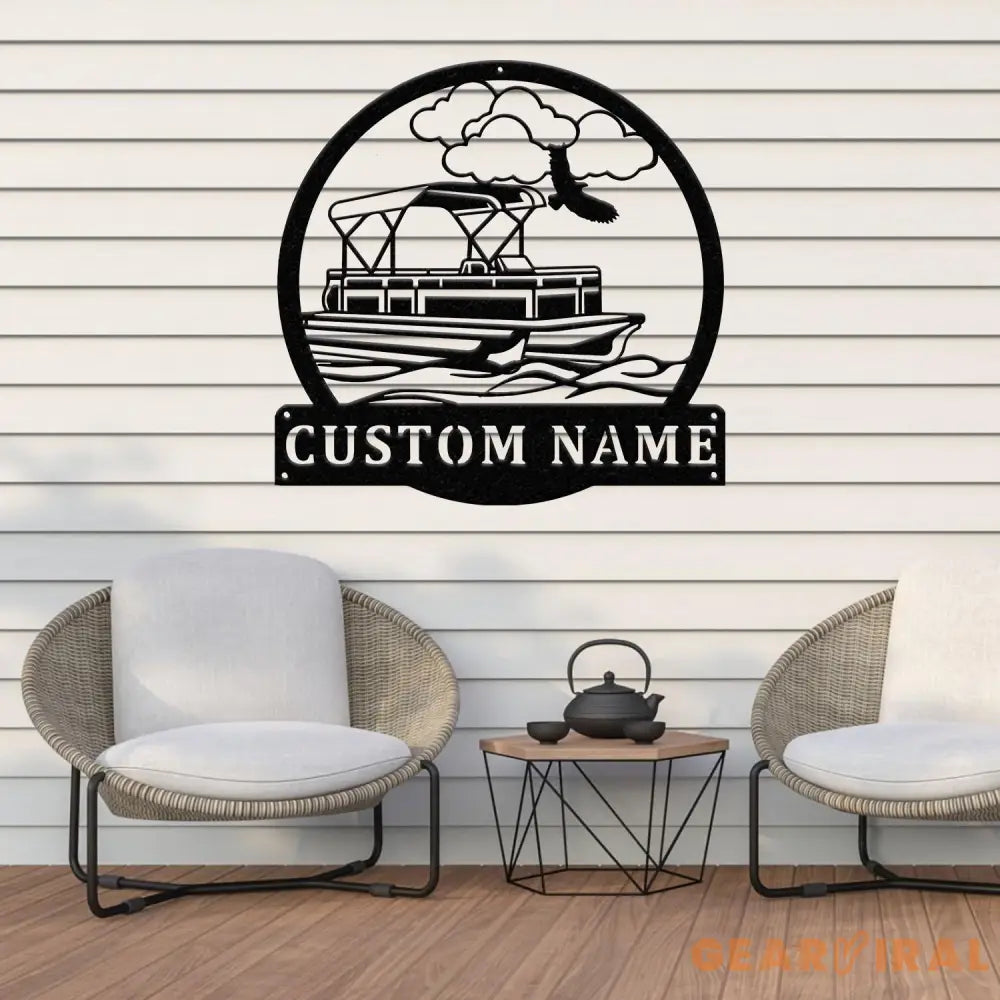 Custom Pontoon Boat Metal Signs Art Custom Pontoon Boat Captian Metal Signs Pontoon Captian Wall Hanging Pontoon Boat