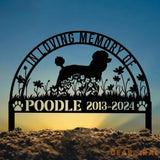 Custom Poodle Memorial Metal Stake - Personalized Pet Grave Marker Remembrance Sign Sympathy Gift Poodle Loss Decor