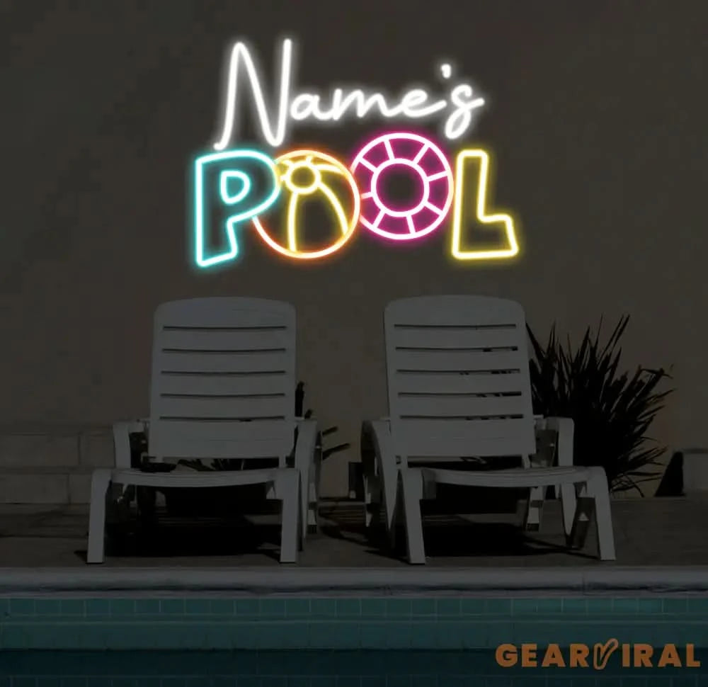 Custom Pool Neon Sign Outdoor Patio Led Sign Poolside Family Name Neon Light Poolside Bar Sign Backyard Neon Sign Patio