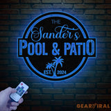 Custom Pool & Patio Metal Sign Personalized Swimming Pool Decor Outdoor Backyard Wall Art Farmhouse Style Pool Sign for