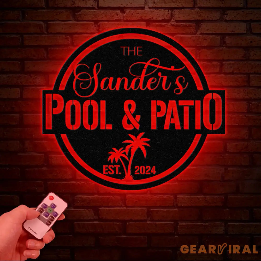 Custom Pool & Patio Metal Sign Personalized Swimming Pool Decor Outdoor Backyard Wall Art Farmhouse Style Pool Sign for