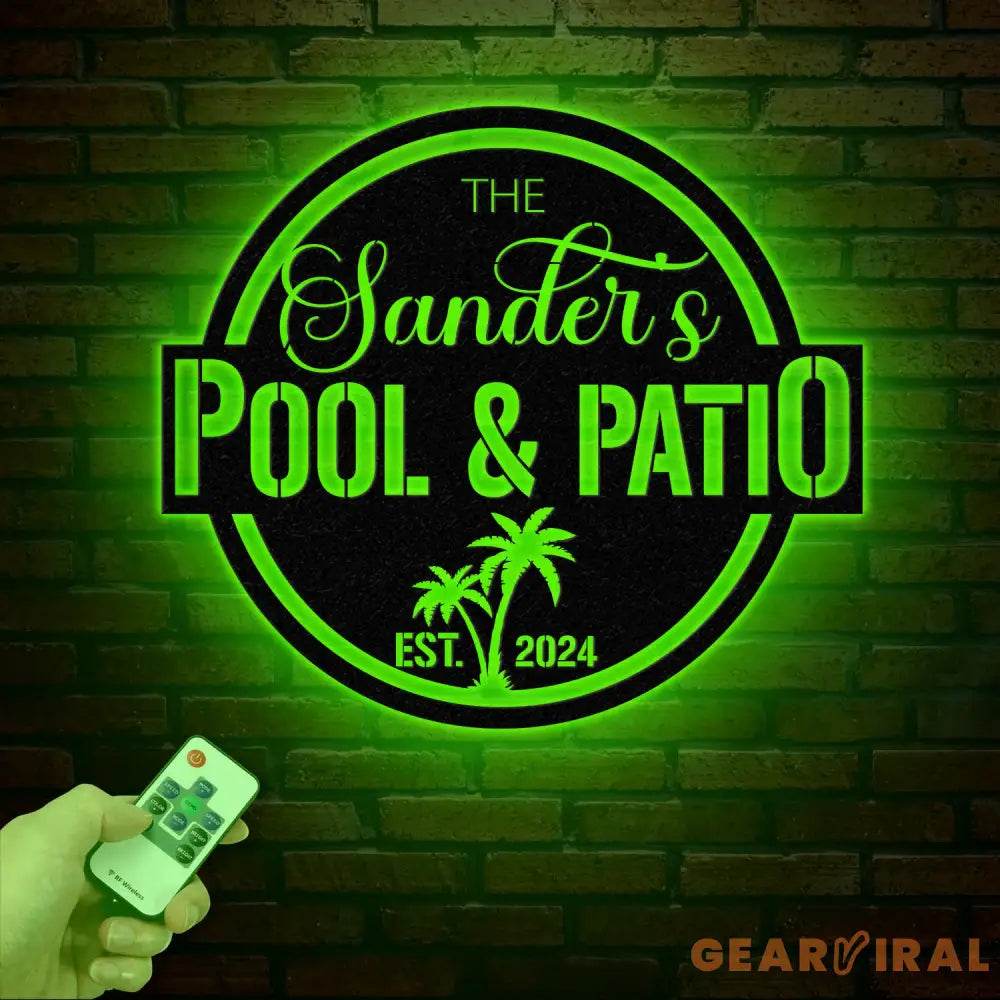 Custom Pool & Patio Metal Sign Personalized Swimming Pool Decor Outdoor Backyard Wall Art Farmhouse Style Pool Sign for