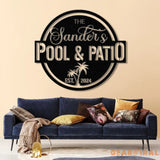 Custom Pool & Patio Metal Sign Personalized Swimming Pool Decor Outdoor Backyard Wall Art Farmhouse Style Pool Sign for