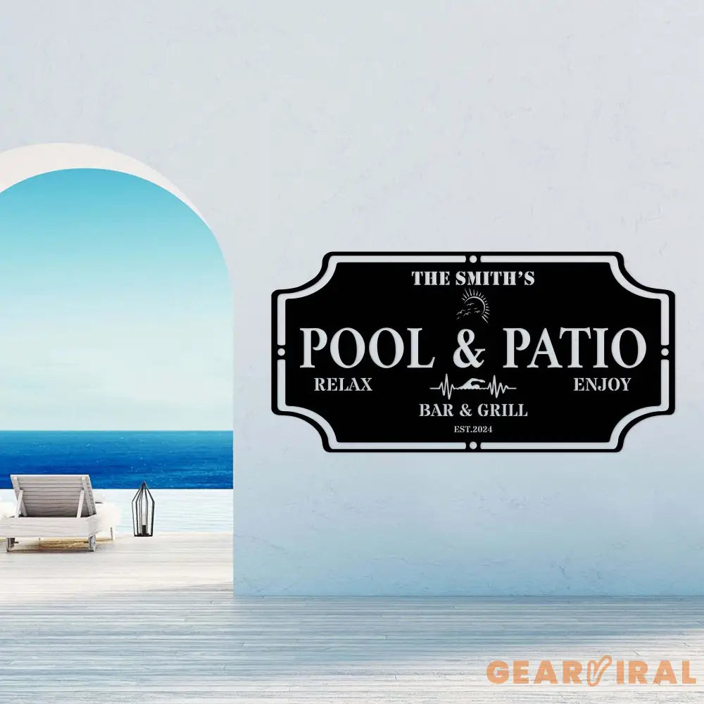 Custom Pool & Patio Sign - Backyard Pool Decor - Swimming Pool Decor - Metal Sign | GearViral