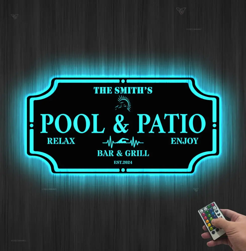 Custom Pool & Patio Sign - Backyard Pool Decor - Swimming Pool Decor - Metal Sign | GearViral