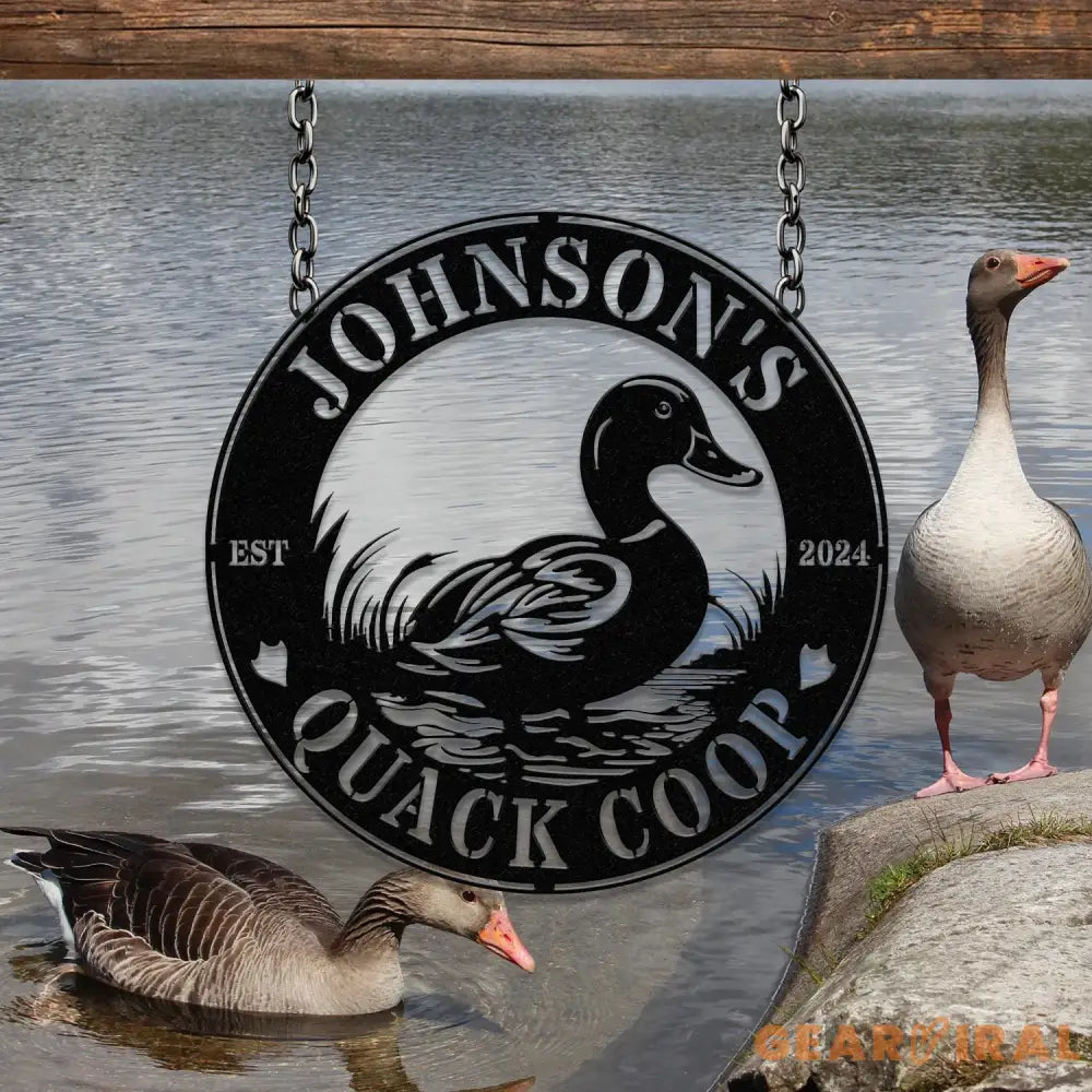 Custom Quack House Sign Personalized Duck Farm Metal Sign Farmhouse Decor Duck Hutch Coop Sign,Quack Shack Cabin Decor