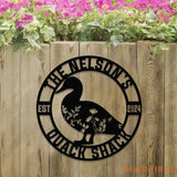 Custom Quack House Sign Personalized Floral Duck Metal Sign Farmhouse Decor Duck Hutch Coop Sign,Quack Shack Cabin