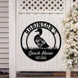 Custom Quack House Sign Personalized Floral Duck Metal Sign Farmhouse Decor Duck Hutch Coop Sign,Quack Shack Cabin