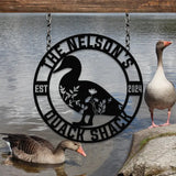 Custom Quack House Sign Personalized Floral Duck Metal Sign Farmhouse Decor Duck Hutch Coop Sign,Quack Shack Cabin