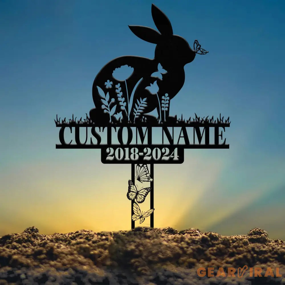Custom Rabbit Memorial Metal Stake Rabbit Loss Bunny Loss Sign Sympathy Sign In Loving Memorial Pet Grave Markers