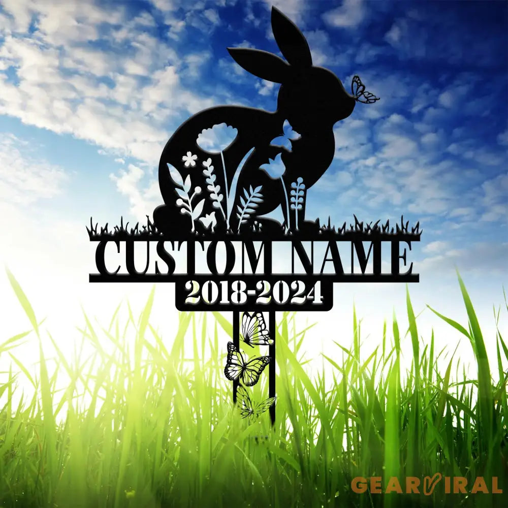 Custom Rabbit Memorial Metal Stake Rabbit Loss Bunny Loss Sign Sympathy Sign In Loving Memorial Pet Grave Markers