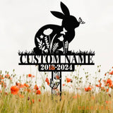 Custom Rabbit Memorial Metal Stake Rabbit Loss Bunny Loss Sign Sympathy Sign In Loving Memorial Pet Grave Markers