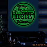 Custom Racing Car Name Sign with Led Light Metal Wall Art Racing Car Metal Wall Art Gift for Him Childs Room Decor