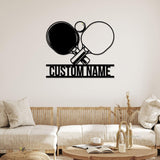 Custom Racket Table Tennis Player Metal Wall Art LED Light Personalized Ping Pong Paddle Name Sign Home Decor Kid Nursery Decoration Xmas | GearViral