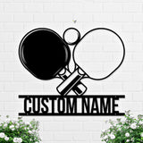 Custom Racket Table Tennis Player Metal Wall Art LED Light Personalized Ping Pong Paddle Name Sign Home Decor Kid Nursery Decoration Xmas | GearViral